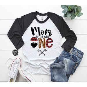 Mom of the Wild One - Lumberjack Birthday Shirt - ONE Birthday Shirt - Mom&#39;s Birthday Shirt - Plaid - Mom of the Birthday Boy - Wild Child