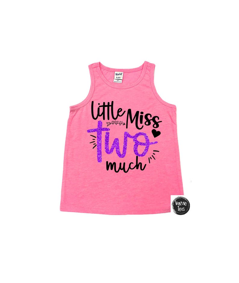 Little Miss Two Much Kids' Tank Tops 2nd Birthday Etsy