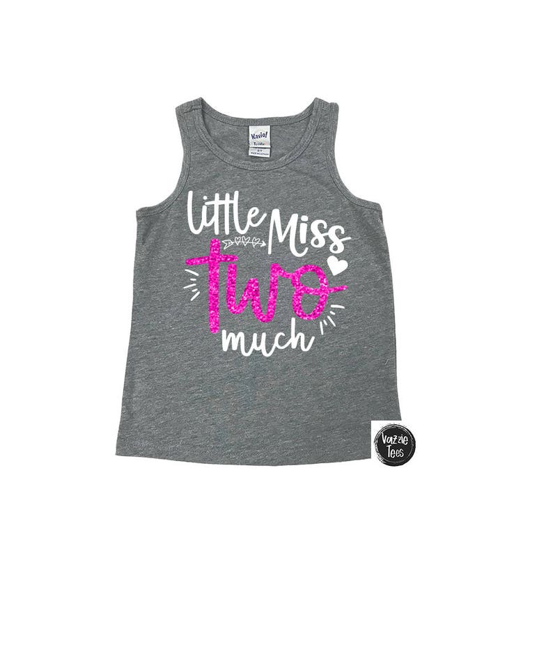 Little Miss Two Much Kids' Tank Tops 2nd Birthday Etsy