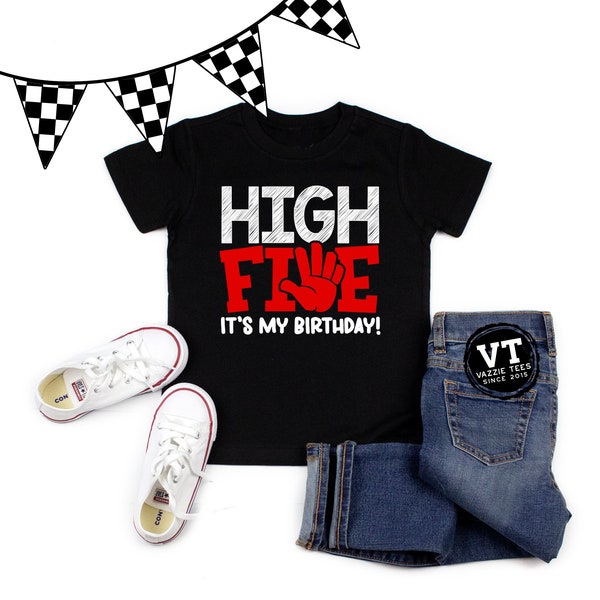 High Five Shirt - 5th Birthday Shirt - High five it's my Birthday - Five Year Old - Five Fingers - Five Vibe - Birthday Shirts - UNISEX