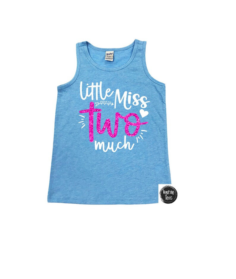 Little Miss Two Much Kids' Tank Tops 2nd Birthday Etsy