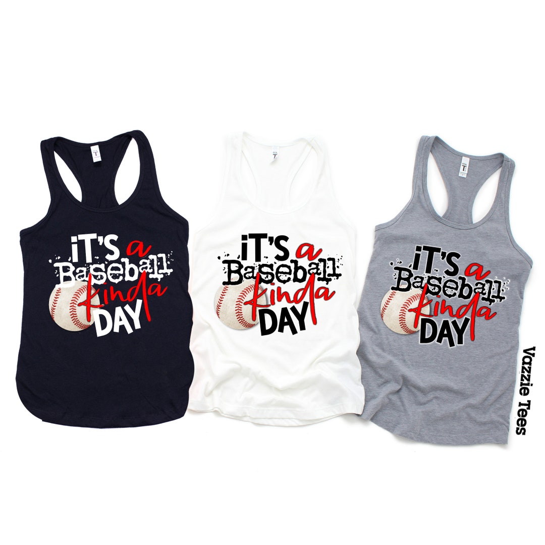 It's a Baseball Kinda Day Racerback Tank Women's Tank Tops Baseball