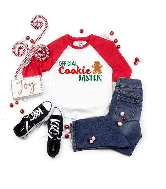 Official Cookie Taster - Gingerbread Cookie Shirt - Christmas Cookie Shirt - Kids' Holiday Shirts - Christmas Cookie Shirts - Cookie Tester