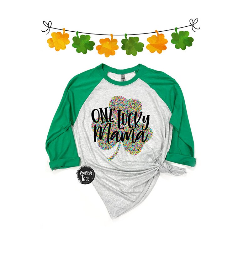One Lucky Mama Shirt - One Lucky Grandma - Rainbow Clover Shirt - Unisex Adult Shirts - St. Patrick's Day shirts - Adult Holiday Shirts Envy Green