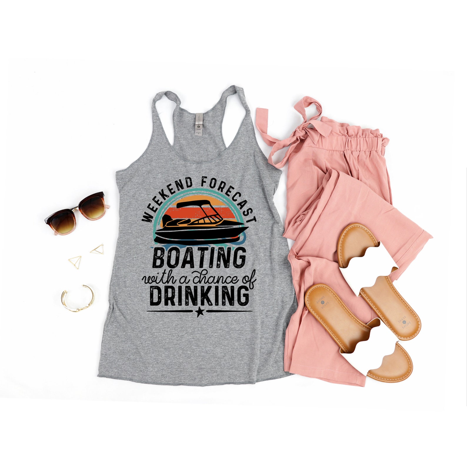 Weekend Forecast Boating Tank Tops Boating and Drinking Etsy