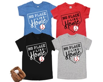 No Place Like Home Shirt - Home Plate Baseball Shirts - Unisex Kids' Shirts - Kids' Baseball Shirts - Game Day Shirts - Batter Batter