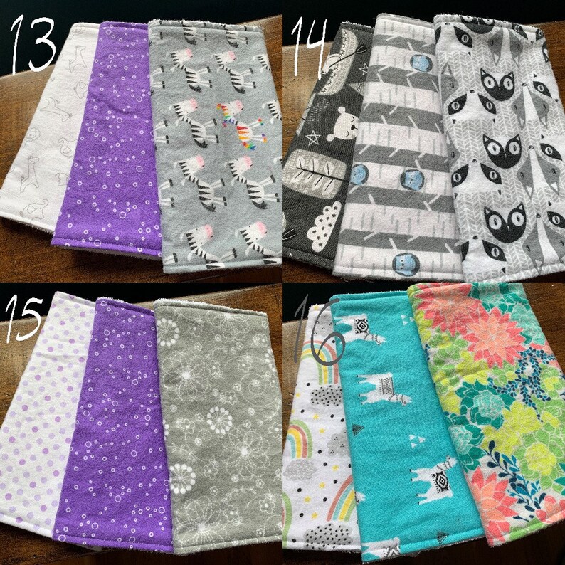 Flannel and Terrycloth Burp Cloths Etsy