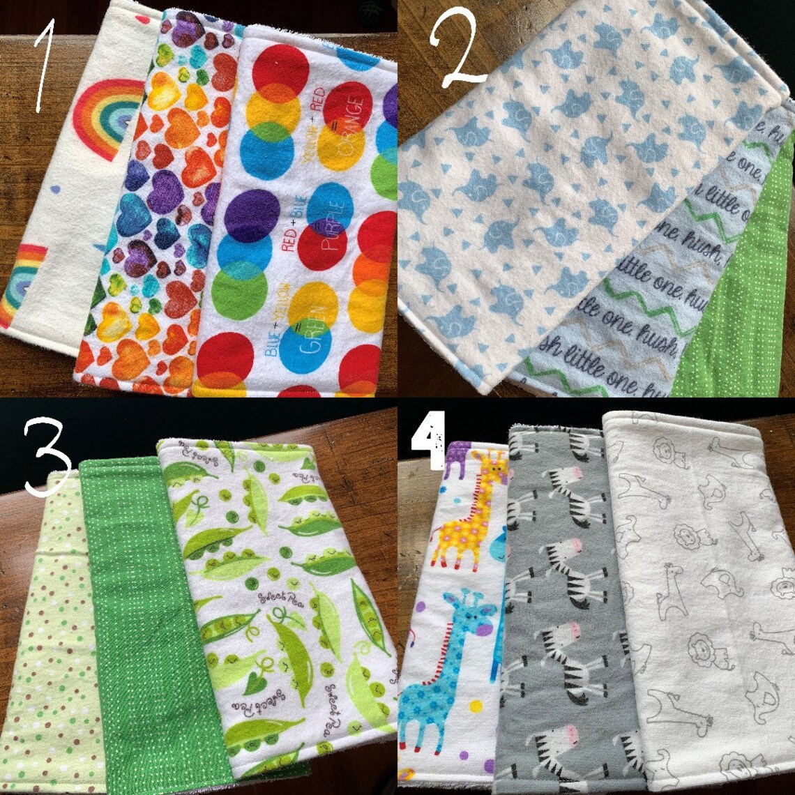 Flannel and Terrycloth Burp Cloths Etsy