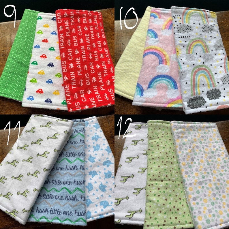 Flannel and Terrycloth Burp Cloths Etsy