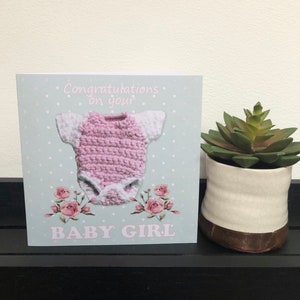 Neue Baby-Mädchen-Karte - Glitter häkeln Body