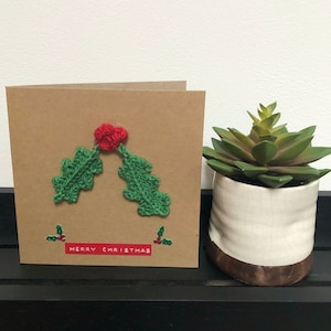 Weihnachtskarte - Handgemachte Häkelstechpalme