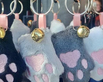 Cat Paw Key Chain Plush, Toe Beans Keychain, Cute Kitty Keychains, Stocking Stuffer