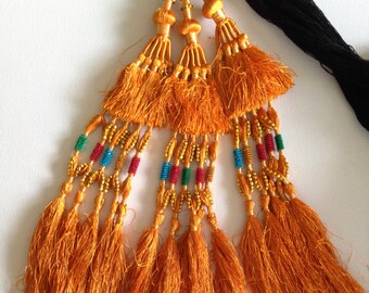 Hair Braids, Tassels, Gold,Tribal  Belly Dance, Hair Ornaments, Tribal Hair, Bellydance Costume, Bohemian Hair Extension