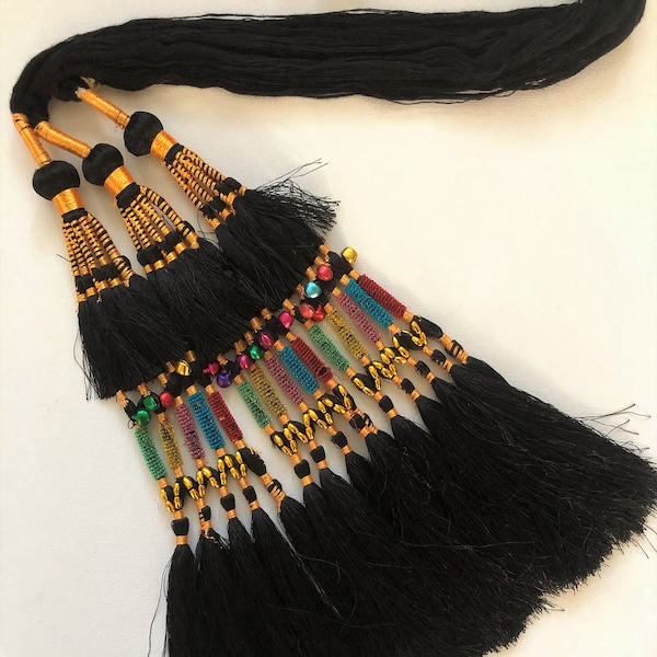 Hair Braids,  Tassels, Plaits, Black Tribal  Belly Dance, Hair Ornaments, Tribal Hair, Bellydance Costume, Bohemian Hair Extension, Beads