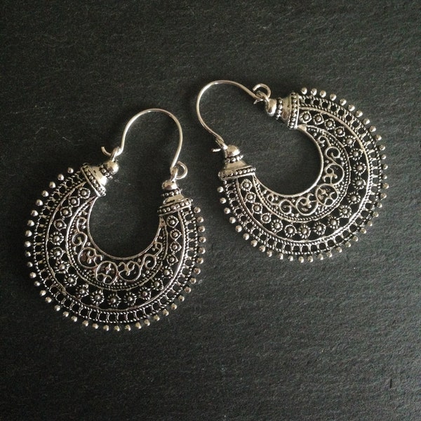 Ethnic Earrings Tribal Boho Bohemian Gypsy Silver Light Hypoallergenic UK