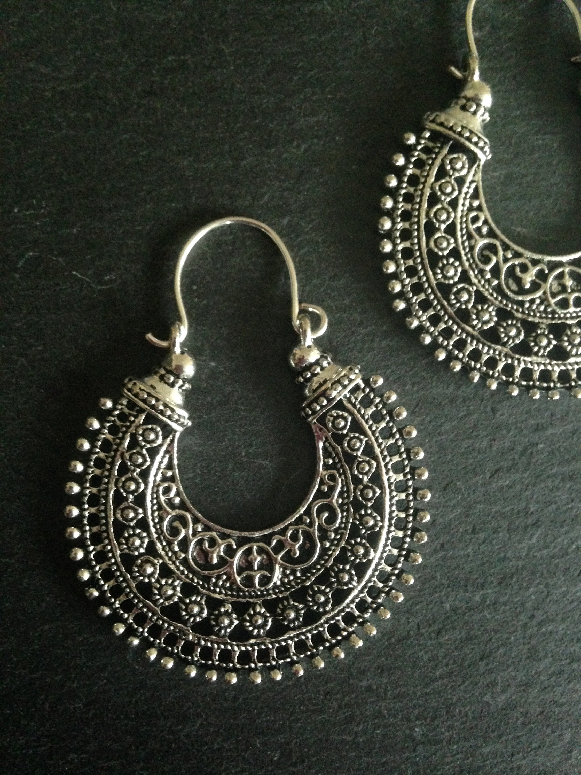 Ethnic Earrings Tribal Boho Bohemian Gypsy Silver Light - Etsy