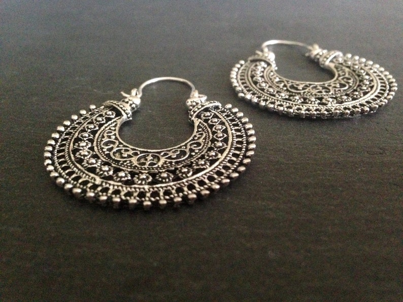 Ethnic Earrings Tribal Boho Bohemian Gypsy Silver Light Hypoallergenic UK image 4