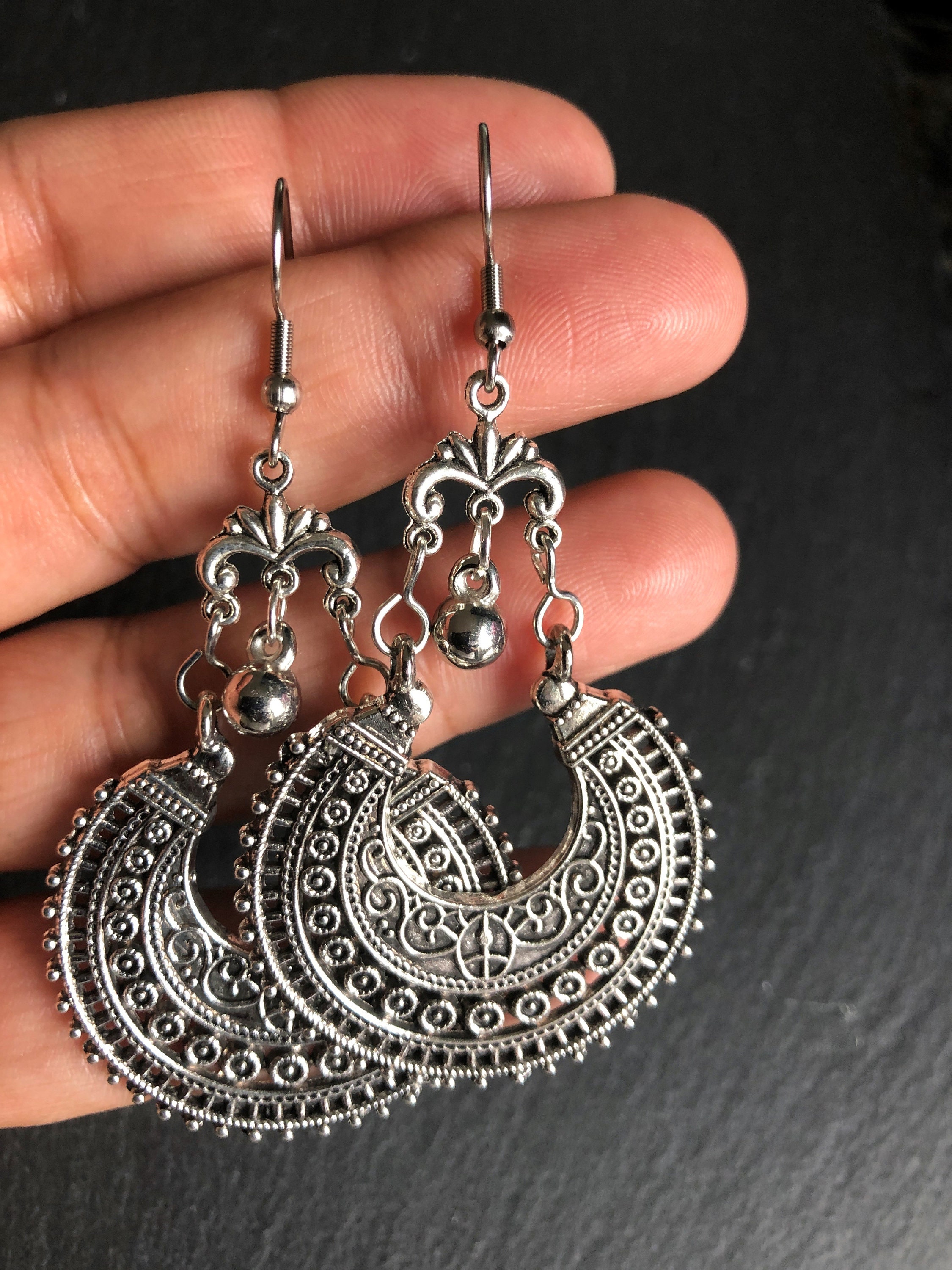 Orecchini tribali in argento thailandese - Gioielli del commercio equo e solidale