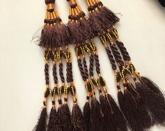 Hair Braids,  Tassels, Plaits, Brown, Tribal  Belly Dance, Hair Ornaments, Tribal Hair, Bellydance Costume, Bohemian Hair Extension, Beads