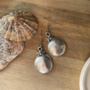 Round Big Boho  Earrings, Silver Button, Bohemian, Ethnic, Boho, Tribal, Hypoallergenic, Sterling Silver, Gift, UK