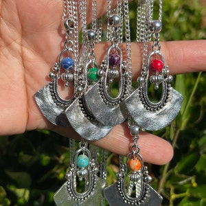 Boho Necklace, Turquoise, Ethnic, Bohemian Statement Pendant Large UK