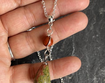 Boho Gemstone Necklace for women, Large Necklace, Ethnic, Bohemian Antique Necklaces, Statement Pendant, Ethnic Necklace, Gift Her UK