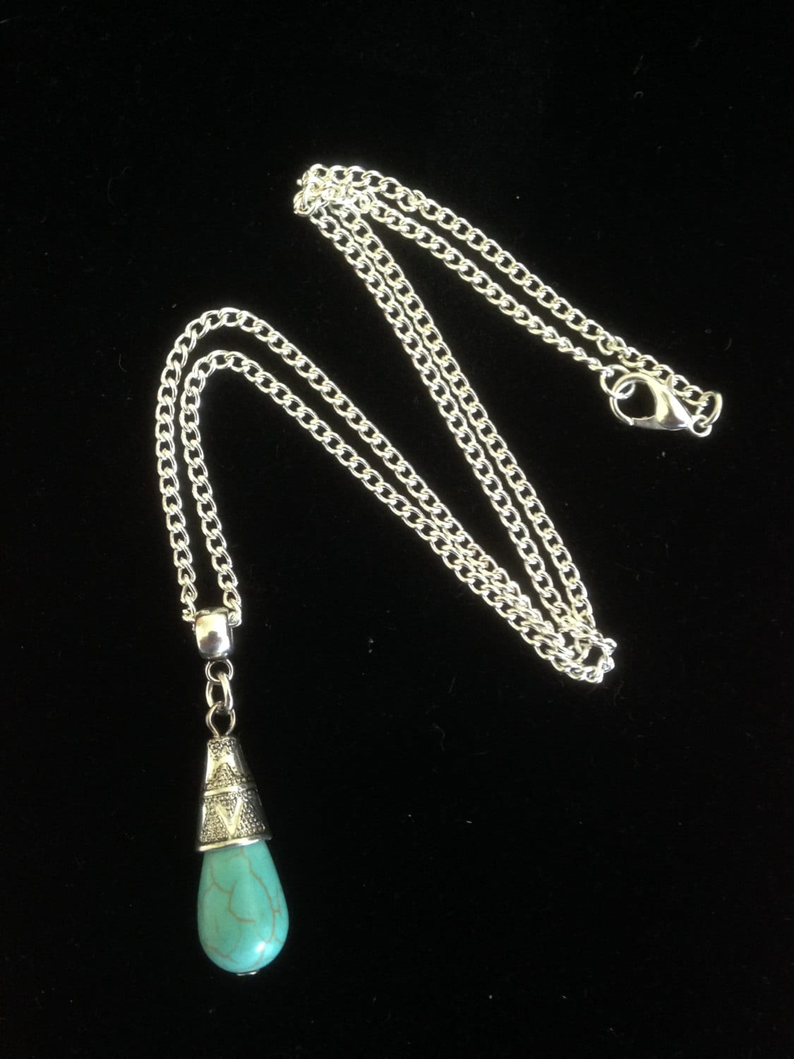 Lucy Gemstone Beaded Charm Necklace Base in Turquoise