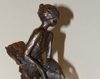 Ballerina, ballet, bronze sculpture signed by Diego Masana i Majó, Dídac, Spanish Catalan sculptor, outstanding figure of modernism,