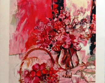 Sachiko Imai "Vase Rose" – Original Hand-Signed Lithograph, Rare Artist's Proof Floral Still Life