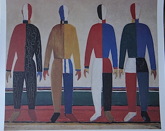 Kazimir Malevich "Sportsmen" 1931 Art Print – Suprematist Geometric Abstract Poster, Team Sports Wall Art, Motivational Gym Decor