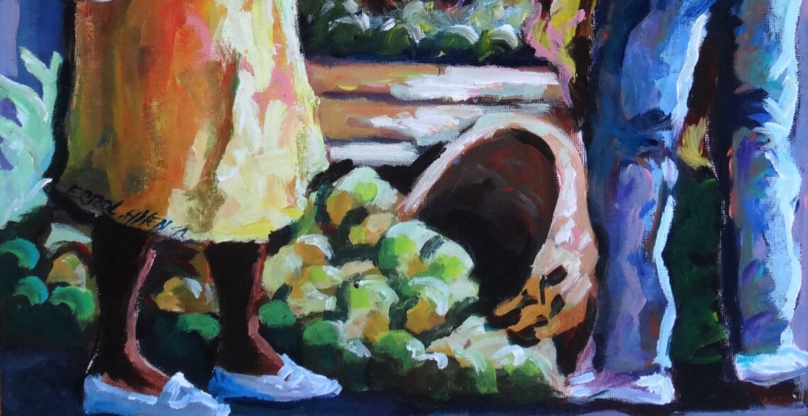 Errol Allen Jamaica's master painter Market Scene Etsy