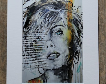 Signed Lithograph "The Enigmatic Woman" Abstract Portrait Print – Independent Modern Woman Wall Art by Marie Blanche Giannorsi 4/30