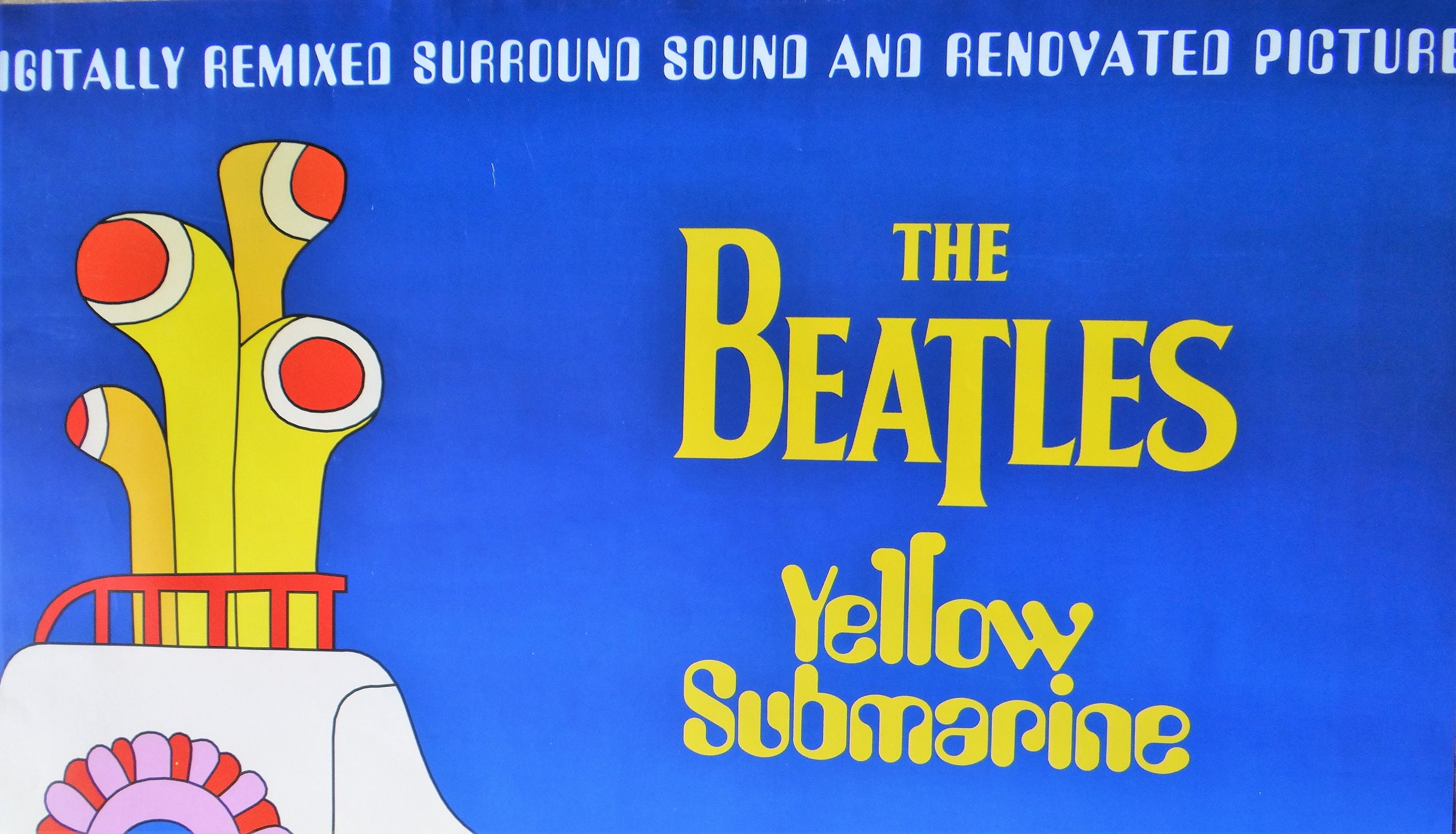 Beatles Vintage Original Poster, Yellow Submarine, Pop Music