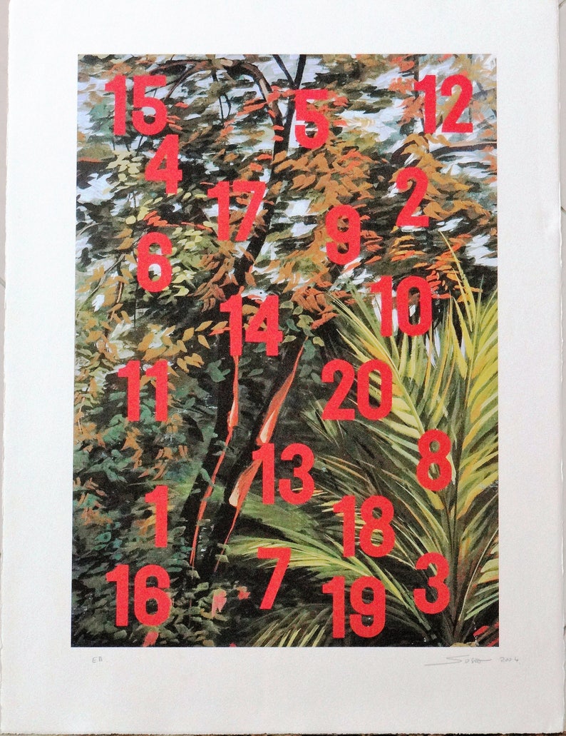 Sacha Sosno photo-lithograph whimsical tree art numbers image 0