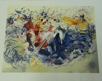 Authentic Salvador Dalí Surrealist Lithograph – Rare "Galatea Demart Dali" Print