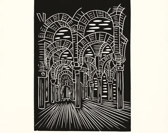 Marco del Re, original linocut signed and numbered, Italian artist,