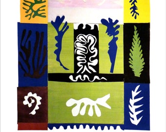 Henri Matisse, vintage poster on Tahiti, Amphitrite, magic of the colors of the Pacific Ocean and the richness of nature,