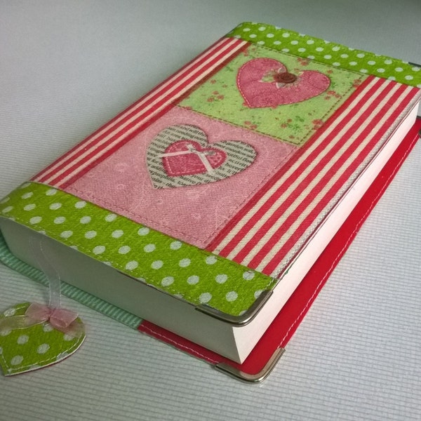 Handmade book cover, nice gift for book lovers, decoupage, uniqe present, book sleeve, bookmark, paperback book cover for mass market books