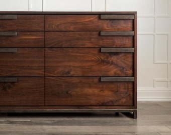 Marcelino Dresser  — Handcrafted Walnut Storage with Steel Base