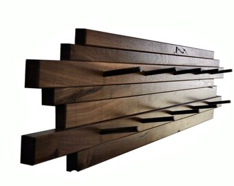 Strata Wall Rack - Architectural Walnut Wall Object