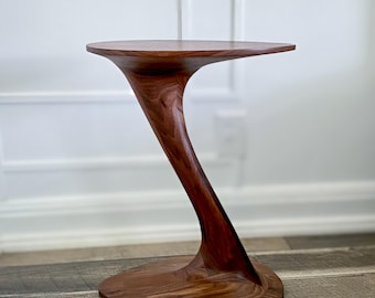 Mirage Side Tables — Sculptural Walnut Accent Tables (Sold Individually or as a Pair)