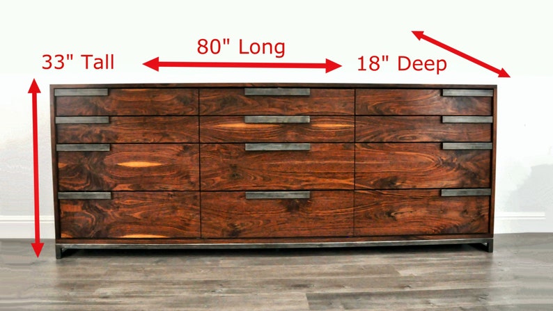 Modern Dresser, Mid Century Modern Dresser, Mid Century Dresser, Walnut Dresser, Rustic Dresser, Farmhouse Dresser, The Marcelino Dresser image 6