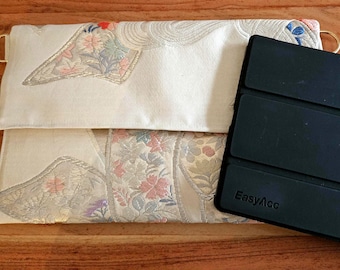Funda para tableta y PC, bolso bandolera - Tejido reciclado de kimono obi japonés vintage n.° 002