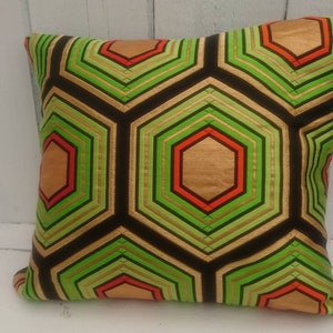 016 Cushion cover upcycled Japanese Vintage Kimono Obi-Green Kikkou