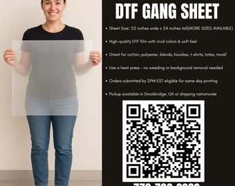 22x24 DTF Gang Sheet Canva Template | Digital Layout for PNG Transfers | Direct to Film Builder | Printable T-Shirt Design File | Canva DTF