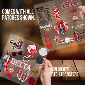Delta Patches for Jackets| Patch Party| 1913 | Patches Iron On| DTF Patches| Ready to Press DTF| Patches HBCU| Delta| Jean Patches | Soror