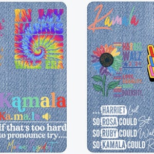 Kamala Harris DTF Patches | DIY Iron On Patch Kit