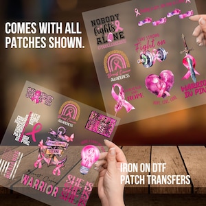 Breast Cancer Awareness Iron-On Patches: DTF Patch Kit