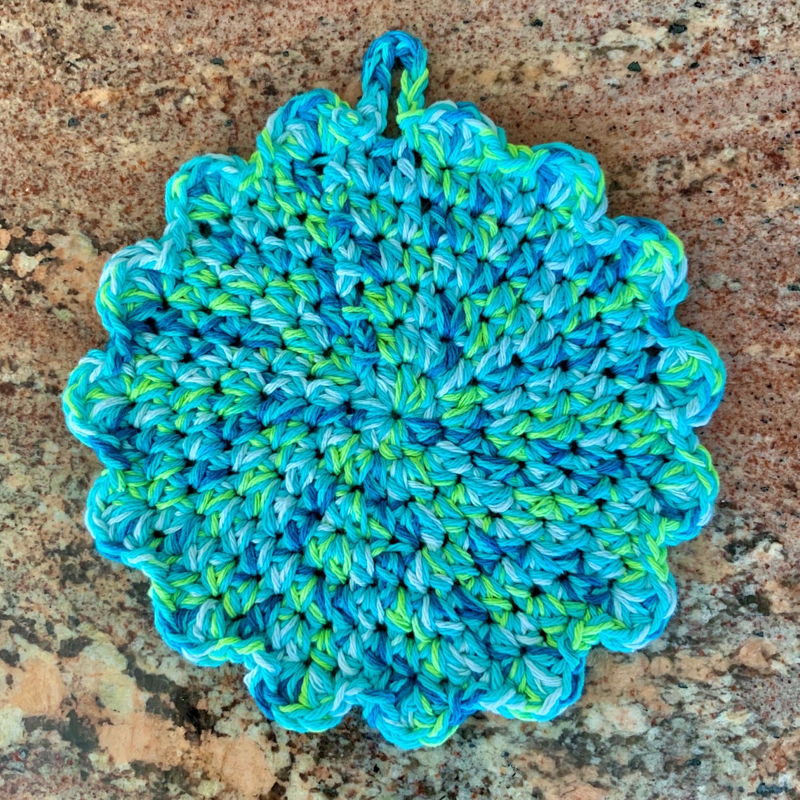 Crochet Pattern / Flower Power Double Thick Dishcloth Pattern Etsy