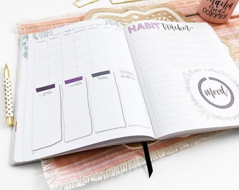 Undated Dot Grid Planner: Pre-designed Premade Bullet Journal (Weekly & Monthly)